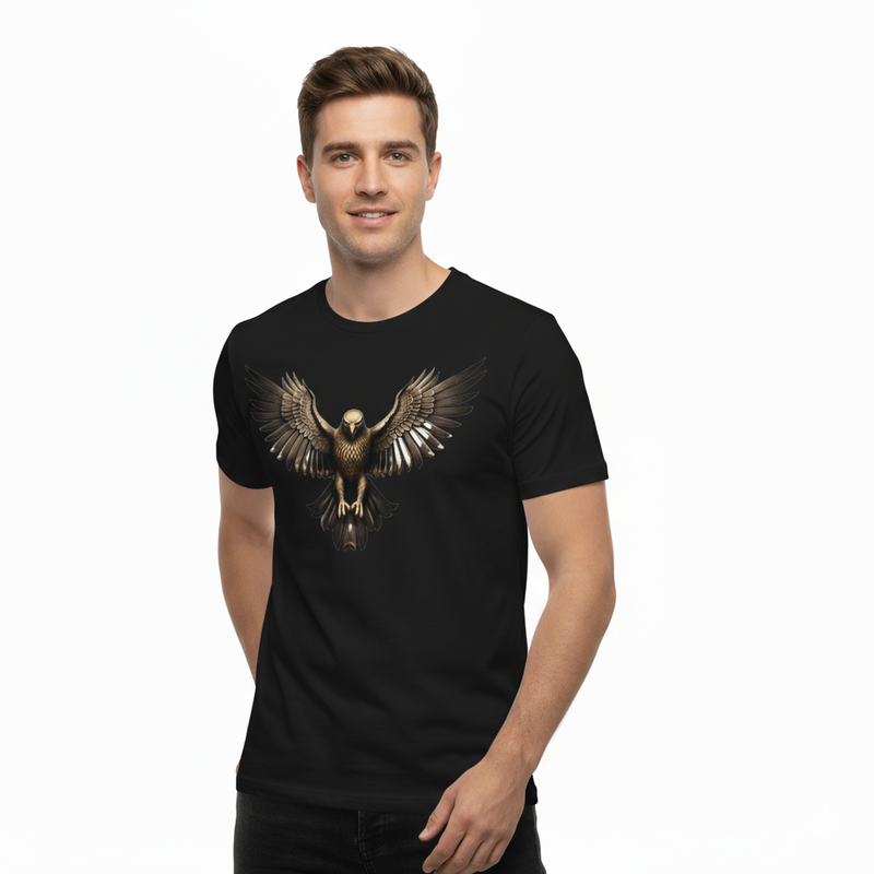 Unisex Graphic T-Shirt Bold Eagle Print Casual Tee
