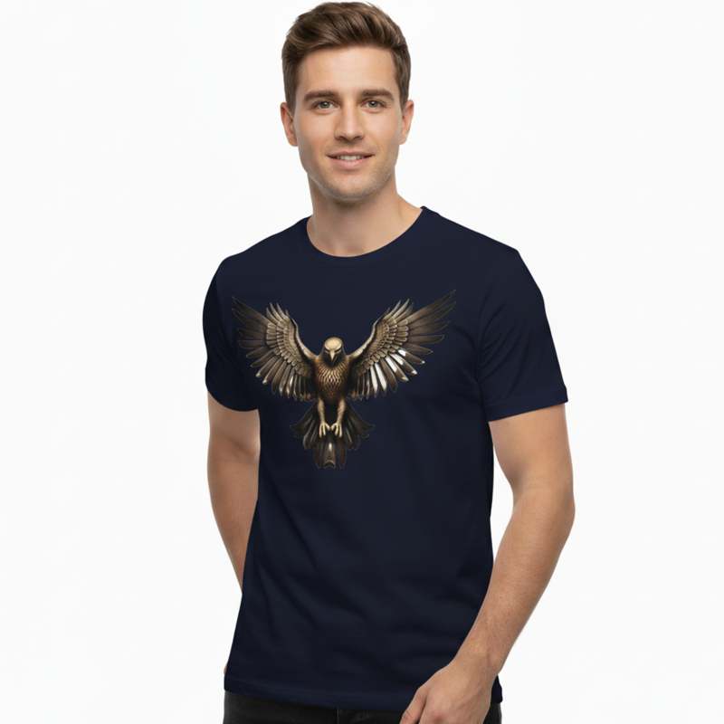 Unisex Graphic T-Shirt Bold Eagle Print Casual Tee