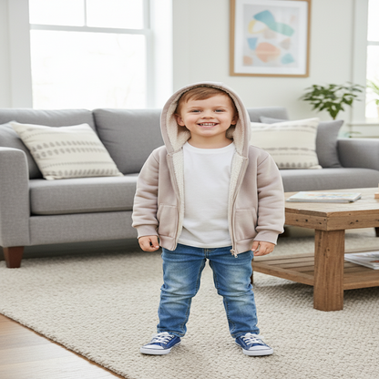 Baby & Toddler Cozy Vintage Soft Fleece Zip Hoodie