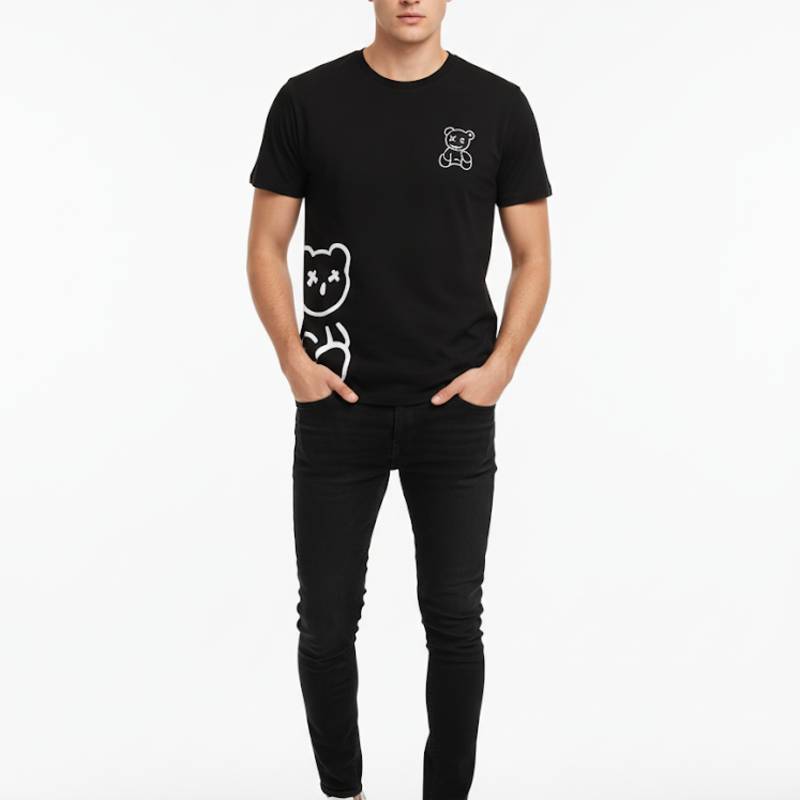 Unisex Graphic T-Shirt Casual Teddy Bear Print Tee