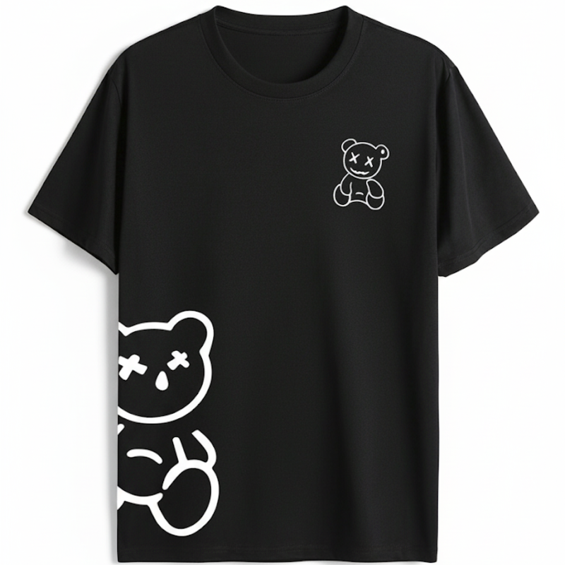 Unisex Graphic T-Shirt Casual Teddy Bear Print Tee