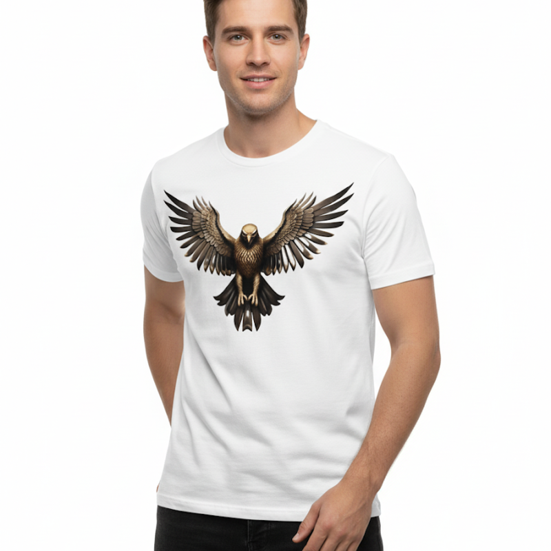 Unisex Graphic T-Shirt Bold Eagle Print Casual Tee