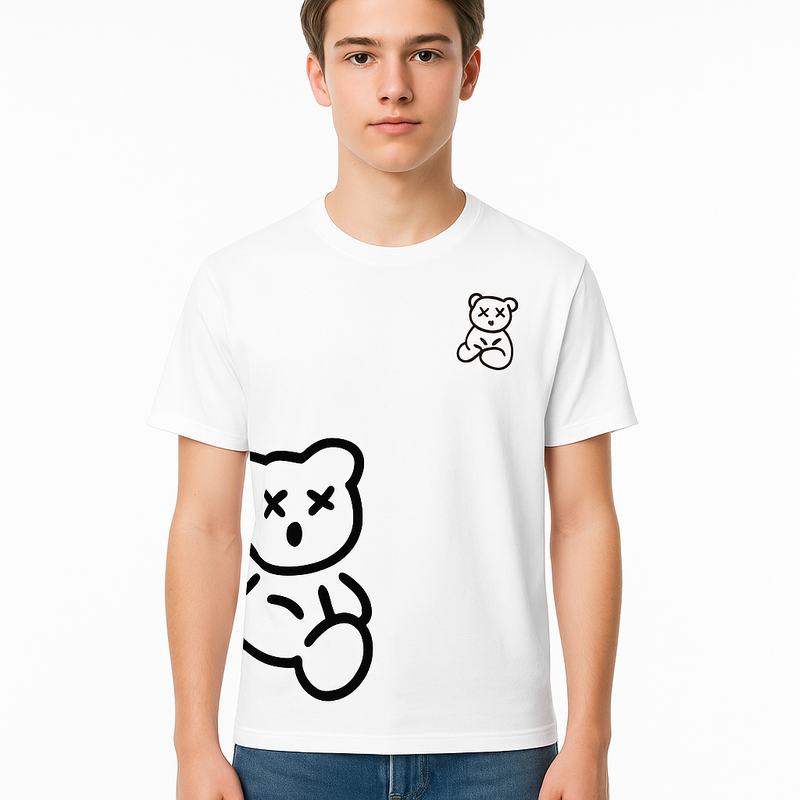 Unisex Graphic T-Shirt Casual Teddy Bear Print Tee