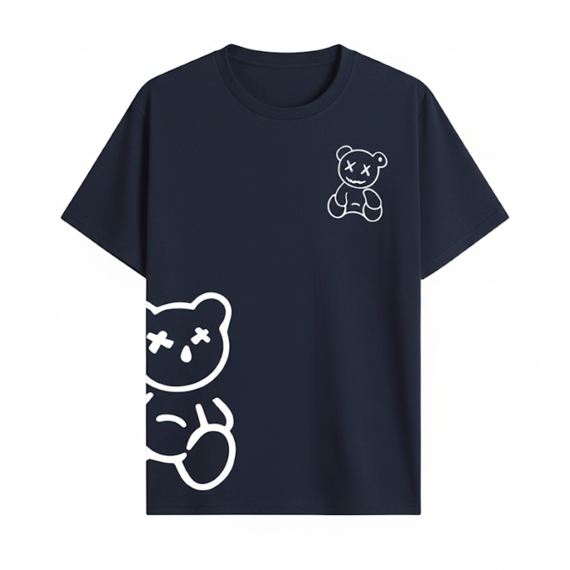 Unisex Graphic T-Shirt Casual Teddy Bear Print Tee