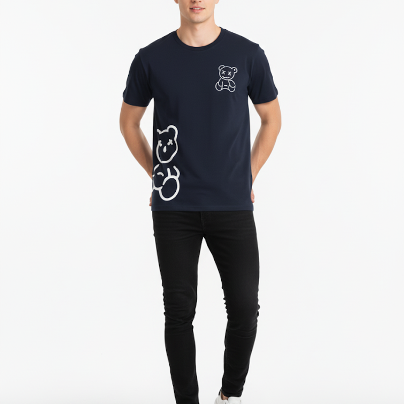 Unisex Graphic T-Shirt Casual Teddy Bear Print Tee